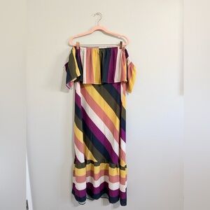 Umgee Off-Shoulder Maxi Dress in Pink, Mustard, Navy, Olive, White